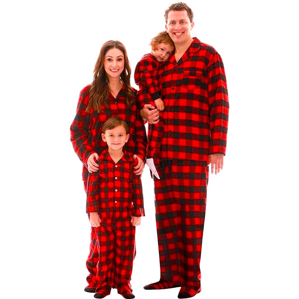 Women’s Microfleece  Buffalo Plaid Button Front Pajama Set